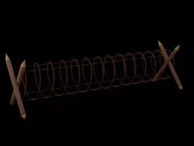 Military Barbed Wire Low-poly 3D model