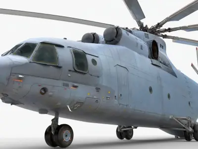 detailed helicopter mi26 Low-poly 3D model