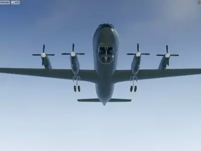 Ilyushin Il-38 Maritime Patrol ASW Aircraft Low-poly 3D model