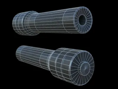 Silencer rifle Low-poly 3D model