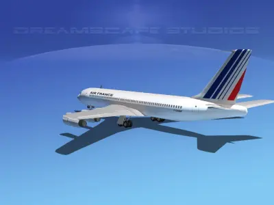 Boeing 707 Air France 2 3D model