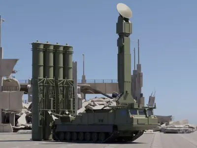 S-300VM Missile system Low-poly 3D model