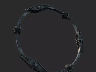 Future Sci-Fi Mechanical Space Portal Ring 3D model