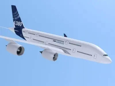 Airbus A380 giant airplane enhanced 3D model