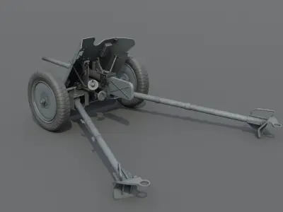 37mm Pak 36 Anti Tank Gun Low-poly 3D model