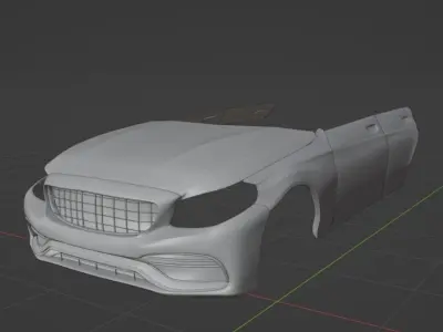 Mercedes-Benz AMG C63 2016 parts Free 3D model