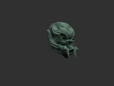 alien skull scifi planet  3D model purchase