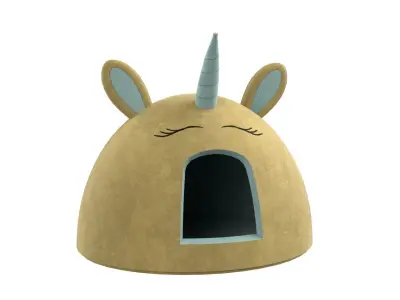Unicorn Meow Hut Cat Hut Cat Tent Cozy Yellow 3D model