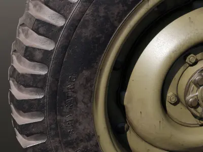 Jeep Willys wheel 3D model