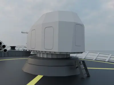 H-PJ 26 76mm Naval Gun Free low-poly 3D model