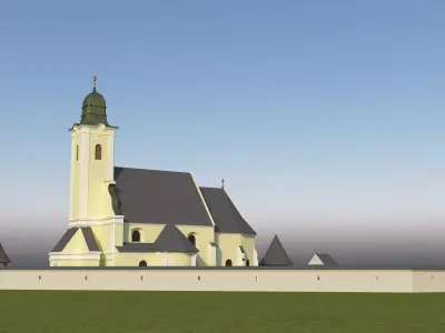 Rural Baroque Catholic Church 3D model