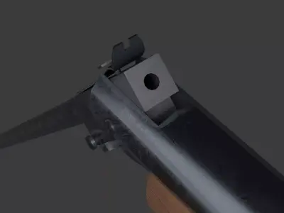 AirGun wooden rifle Low-poly 3D model Soviet Baikal Ij-22 Low-poly 3D model