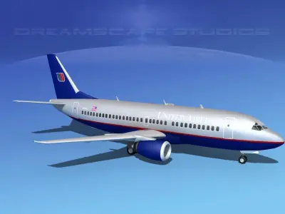 Boeing 737-300 United Airlines 3D model
