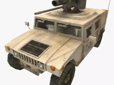 HUMVEE M242 Bushmaster Free low-poly 3D model