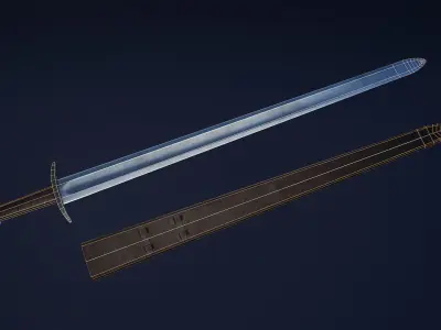 Viking sword Low-poly 3D model