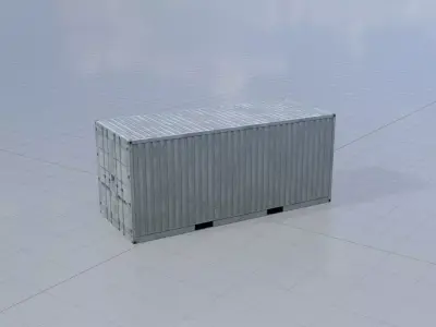 Shipping-Container light gray 20ft Low-poly 3D model