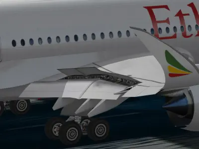 Airbus A350-900 XWB Ethiopian airlines Low-poly 3D model