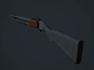 Remington 870 Low Poly Mobile Ready Low-poly 3D model