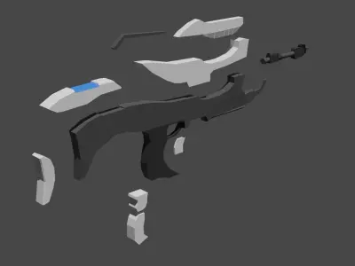 technological weapon Low-poly 3D model