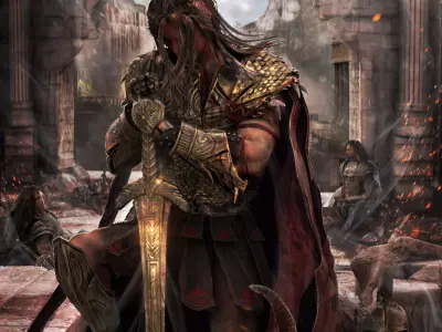 Greek Warrior After Battle Low-poly 3D model