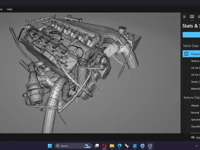 B58 Toyota Supra Engine Greddy Tune Low-poly 3D model