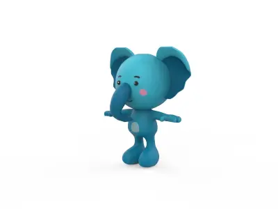 Character005 Elephant Animal Low-poly 3D model