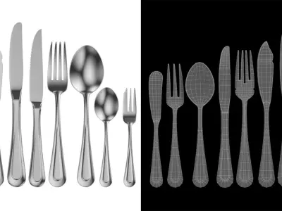 Classic Cutlery 12 Pieces COLLECTION 3D model