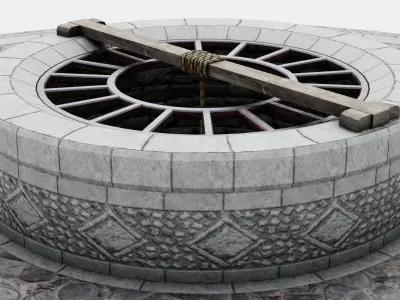 Medieval Well Low-poly 3D model