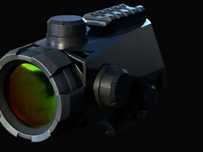 Red dot sight Low-poly 3D model