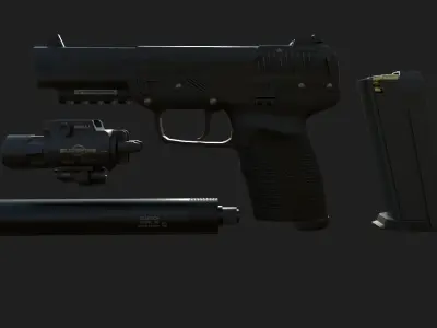 FN Five-seveN Gun Low-poly 3D model