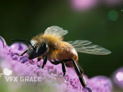 Honey bee Animated VFX Grace 3D model