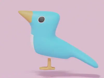 Cartoon Cute Bird 3D model