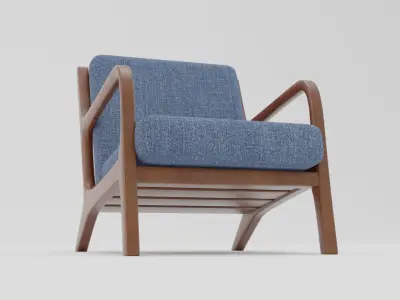 Modern wooden chair Low-poly 3D model purchase