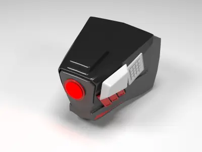 Dog Head Techno Robotic Low-poly 3D model