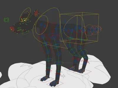 Stylized Rigged Wolf Character Free low-poly 3D model