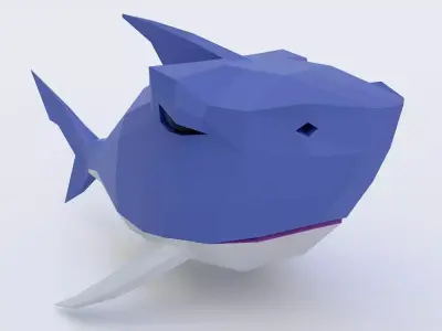 Small shark Fish low poly 3d model  Low-poly 3D model