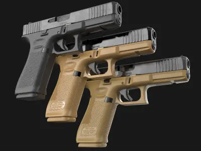 Glock 17 Gen 5 Game Ready Low-poly 3D model