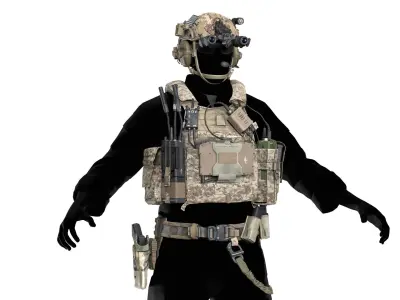 LBT 6094 PLATE CARRIER BUNDLE Low-poly 3D model