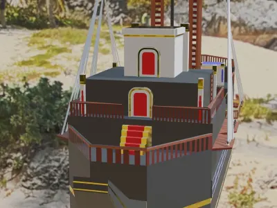 Air ship Low-poly 3D model