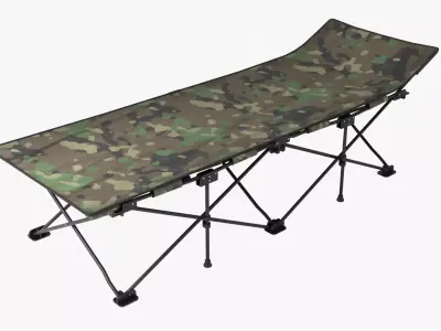 Folding cot Low-poly 3D model