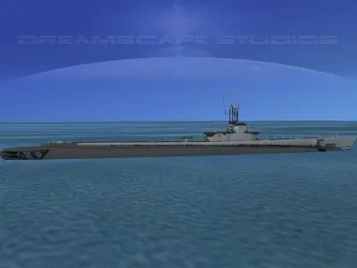 Balao Class Submarine SS297 USS Ling VHP 3D model