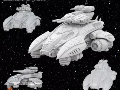 3D Printable Iron Oath Spearhead Heavy Hover Tank 3D model