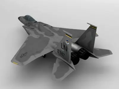 F-15C Eagle Military Jet Aircraft Low-poly 3D model