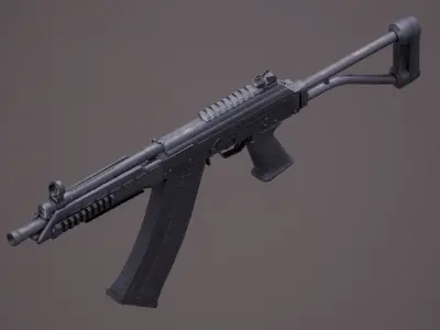 Saiga12 SBS Full Auto PBR Rigged Low-poly 3D model