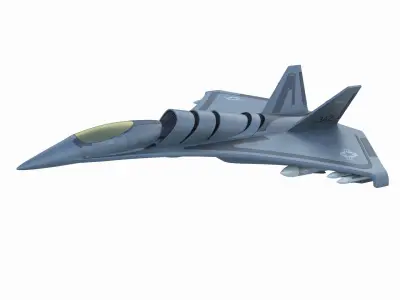 Sci-FI Futuristic Aircraft Fighter Concept 3D model