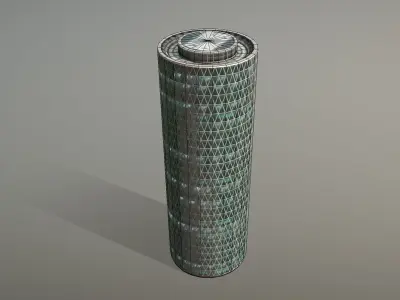 Building Frankfurt Westhafen Tower Low-poly 3D model
