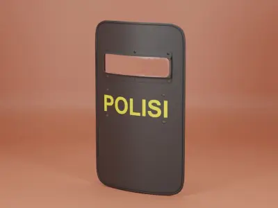 Indonesian Police Shield Low-poly 3D model