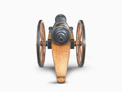 Iron Field Cannon Low-poly 3D model