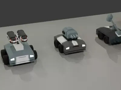 low poly tanks Low-poly 3D model
