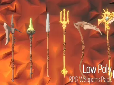 Low Poly RPG Weapons Pack Low-poly 3D model
